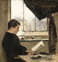 Friant Emile Self Portrait Lesung im Studio alias The Student Ca. 1889