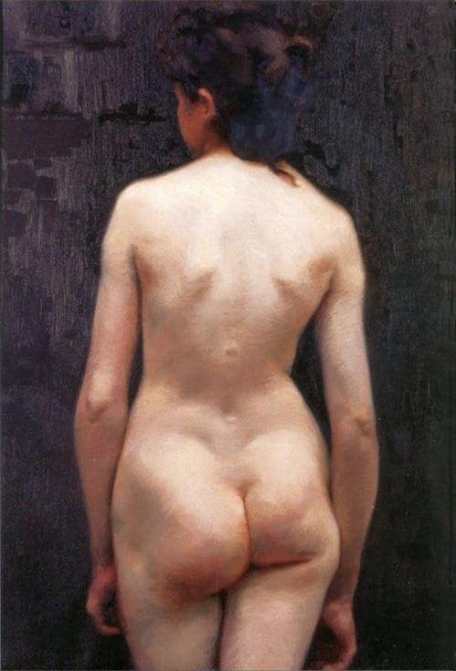 Friant Emile Standing Female Nude Back View canvas print