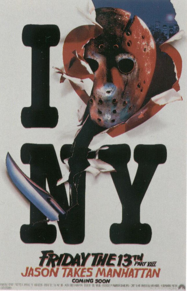Friday The 13th Part Viii Jason Takes Manhattan 티저 영화 포스터 캔버스 프린트