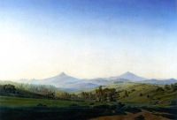 فريدريك كاسبار ديفيد منظر بوهيمي مع جبل ميلي شاور
