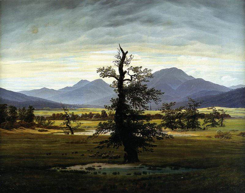 Tableaux sur toile, riproduzione di Friedrich Caspar David Landscape In Morning Light