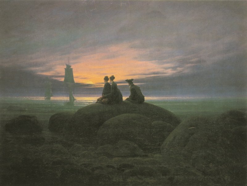 Tableaux sur toile, riproduzione di Friedrich Caspar David Mondaufgang Aus Meer