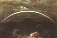 مناظر جبل فريدريش كاسبار ديفيد مع قوس قزح
