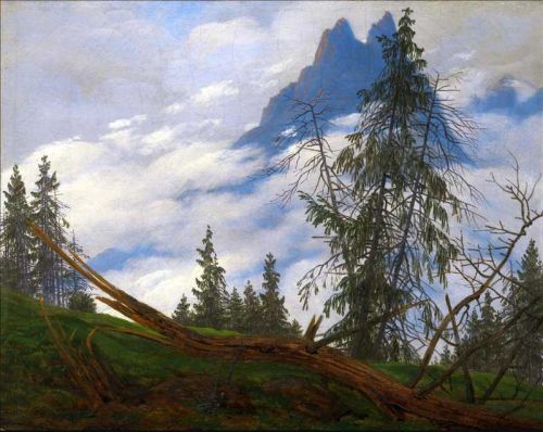 Friedrich Caspar David Mountain Peak With Drifting Clouds canvas print