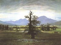Friedrich Caspar David Die Landschaft des einsamen Baumdorfes im Morgenlicht
