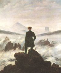 Friedrich Caspar David Wanderer guardando un mare di nebbia