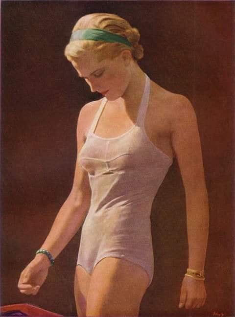 Tableaux sur toile, reproduction de Friedrich Schult In A Swimsuit - 1939