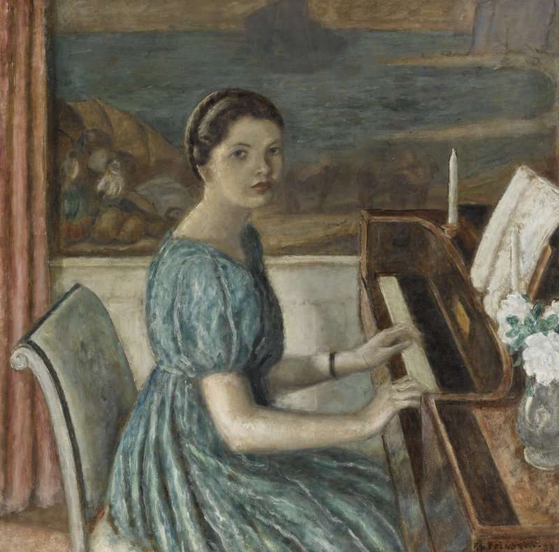 Tableaux sur toile, riproduzione di Frieseke Frederick Carl Girl At Piano 1933