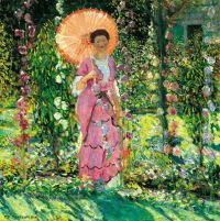 Frieseke Frederick Carl Hollyhocks Ca. 1912 13 canvas print