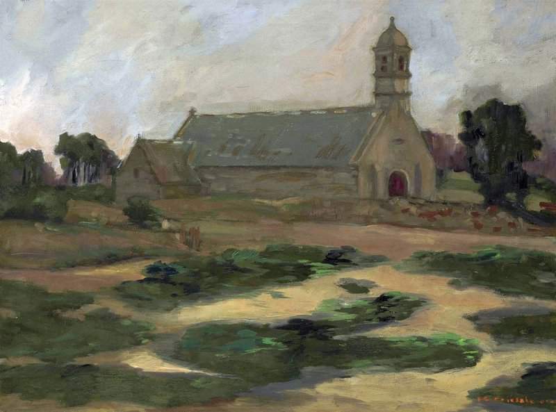 Frieseke Frederick Carl Landscape With Church 1901 canvas print