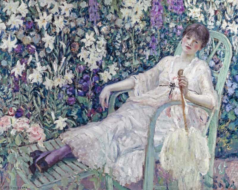 Tableaux sur toile, riproduzione di Frieseke Frederick Carl The Garden Chair 1912