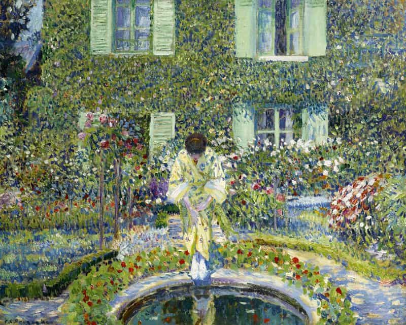 タブロー シュル トワル、Frieseke Frederick Carl の複製画 The Garden Pool Ca. 1913年