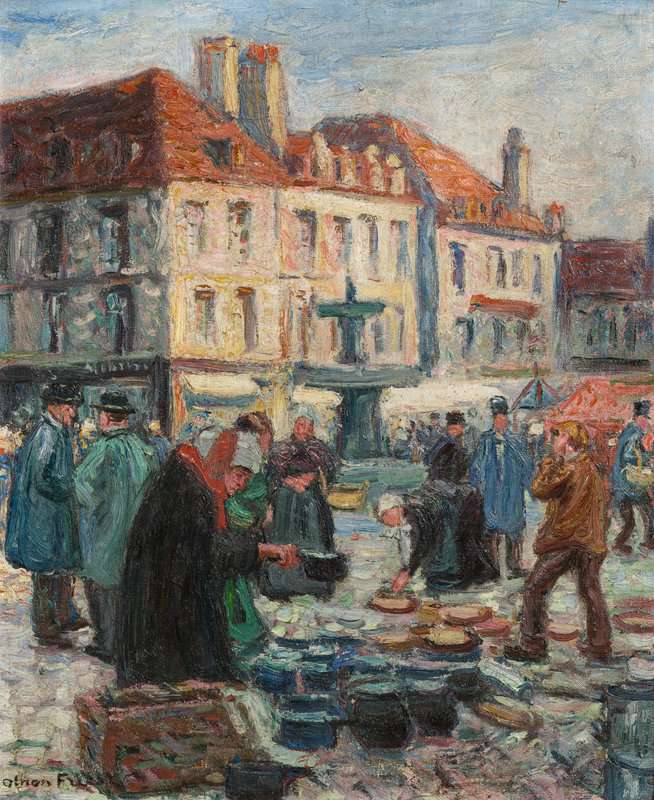 Tableaux sur toile, riproduzione de Friesz Othon Le Marche De Falaise Ca. 1904