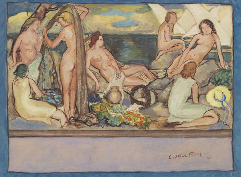 Tableaux sur toile, riproduzione di Friesz Othon Les Baigneuses 1932