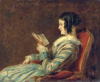 Frith William Powell Isabelle Frith Reading 1845 canvas print