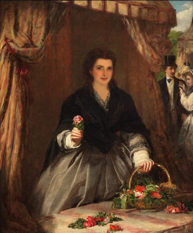 Tableaux sur toile, riproduzione di Frith William Powell Il venditore di fiori 1865