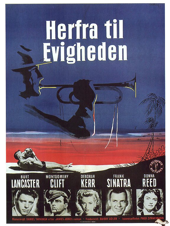 Tableaux sur toile, reproducción de De aquí a la eternidad 1953 Póster de película danesa