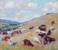 Frost John Goats On A Hillside Pomona 1924 canvas print