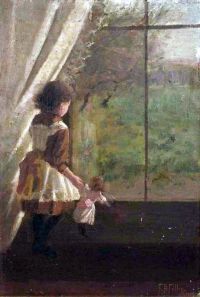 Fuller Florence Ada Girl With Doll 1890 مطبوعة على القماش