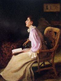 Fuller Florence Ada Lady In A Wicker Chair مطبوع على القماش