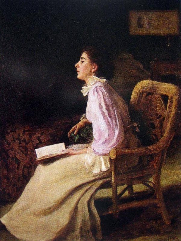 Fuller Florence Ada Lady In A Wicker Chair canvas print