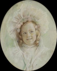 Fuller Florence Ada lächelndes Mädchen in ihrer Ostermütze
