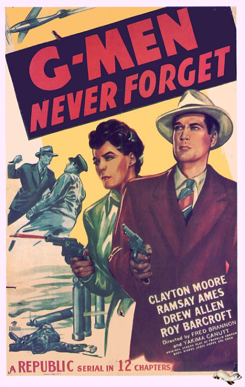 Stampa su tela del poster del film G Men Never Forget 1948