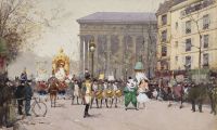 Galien Laloue Eugene Defile De Carnaval La Madeleine Ca. 1895 canvas print
