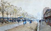 Galien Laloue Eugene Market Near The Pantheon Ca. 1900 canvas print