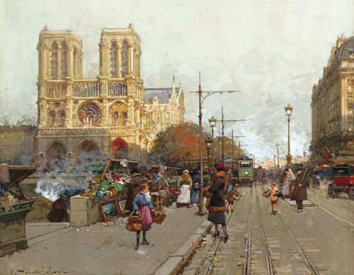 Galien Laloue Eugene Notre Dame De Paris Vue Du Quai De Montebello canvas print