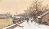 Galien Laloue Eugene Quai De La Seine Paris canvas print