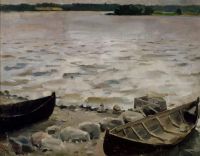 Gallen Kallela Akseli Boats On The Shore 1884 canvas print