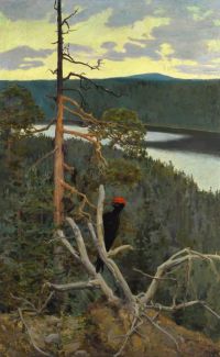 Gallen Kallela Akseli Great Black Woodpecker Or Wilderness canvas print