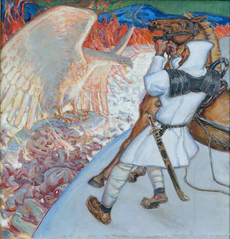 Tableaux sur toile, riproduzione de Gallen Kallela Akseli Lemminkainen Al fiume di fuoco