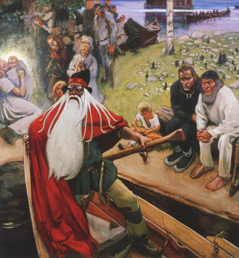 Gallen-kallela Akseli The Departure Of Va Ina Mo Inen canvas print