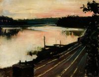 Gallen Kallela Akseli Blick von Elaintarha bei Sonnenuntergang 1886