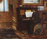 Gambogi Raffaello Hilma Westerholm Soittaa Pianoa canvas print