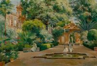 Garc A Y Rodriguez Manuel Dappled Sunlight In A Garden 1912 canvas print