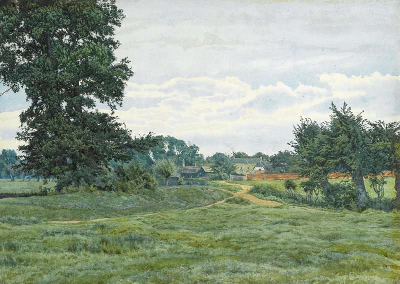 Garden William Fraser A Village In The Fens 1886 canvas print