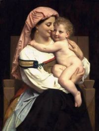 Gardner Bouguereau Elizabeth Jane Woman Of Cervara And Her Child canvas print