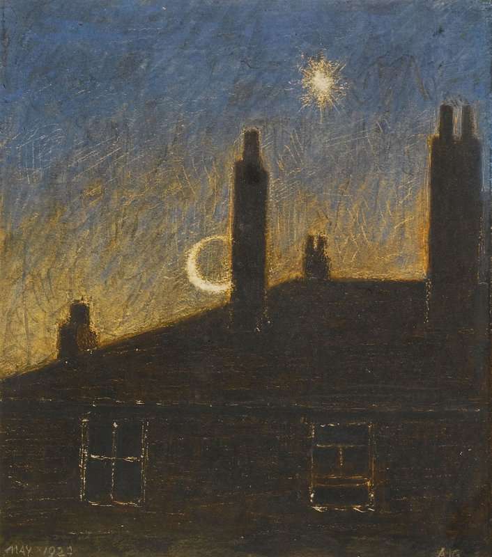 Tableaux sur toile, riproduzione di Gaskin Arthur Joseph Back Of 13 Calthorpe Road Moonlight 1924