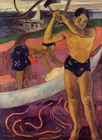 Gauguin رجل مع فأس