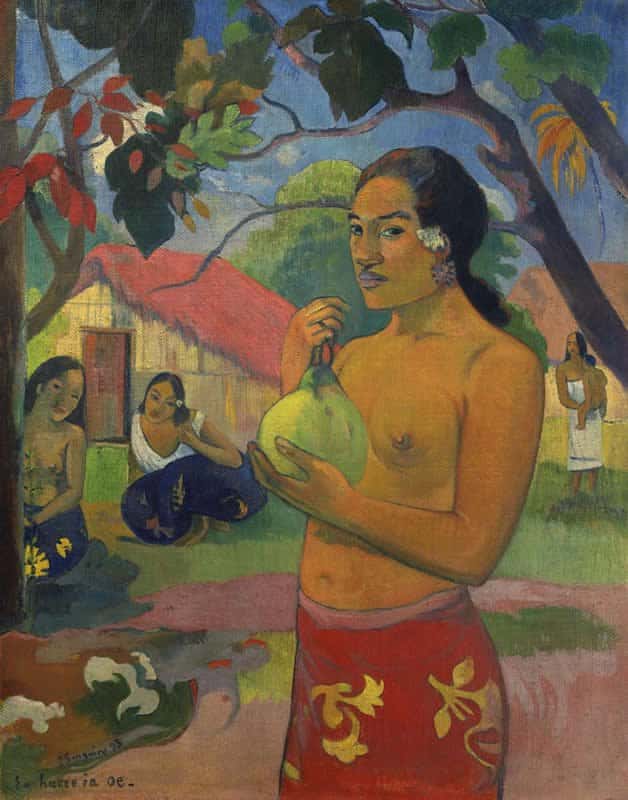 Gauguin La Femme Au Fruit. Eu Haere Ia Oe   Ou Vas Tu canvas print