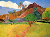 Gauguin Tahitian Mountains canvas print