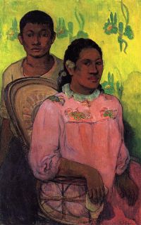 Gauguin tahitiano mujer y niño