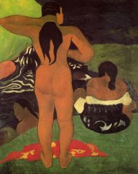 Mujeres tahitianas de Gauguin en la playa