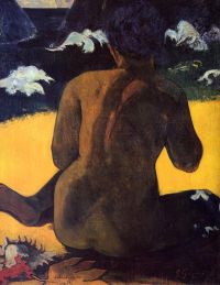 Mujer Gauguin junto al mar