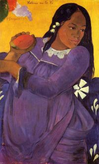 Donna Gauguin Con Un Mango