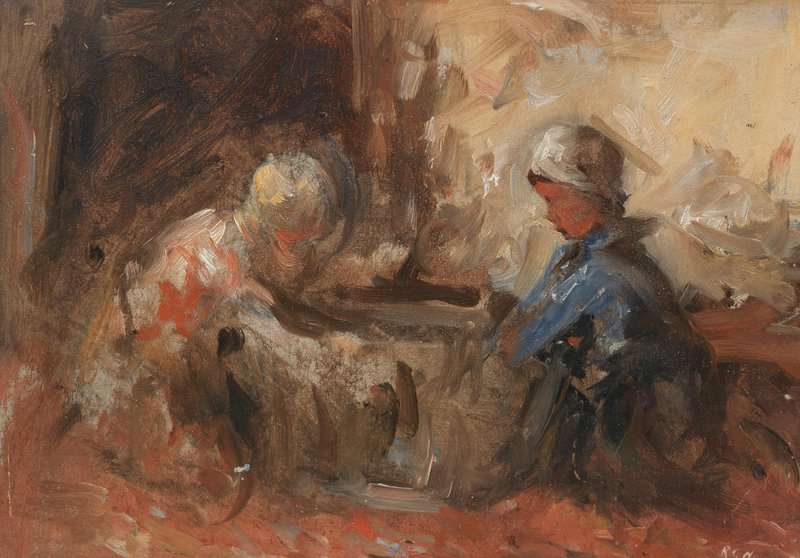 Tableaux sur toile, riproduzione di Gemmell Hutchison Robert Children At The Tub