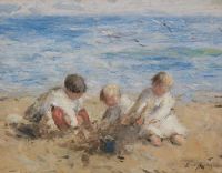Gemmell Hutchison Robert Children Playing In The Sand canvas print